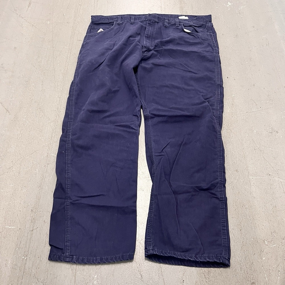 Bulwark FR Navy Flame Resistant Work Pants 46 x 32 12 APTV Arc Rated Made Mexico